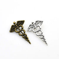 20PCS Double Snake Scepter Charms,2 Colors Available-RS362