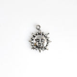 20PCS Sun Charms,Sun Face Pendants Antique Silver Tone-RS238