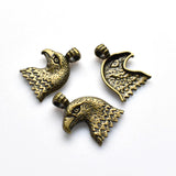 6PCS Detailed Eagle Head Charms,Antique Bronze Tone-RS894