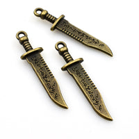 10PCS Sword Charms,Double Sided 2 Colors Available-RS917