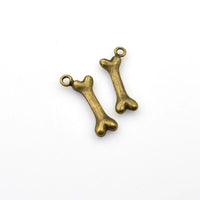 15PCS Dog Bone Charms,Antique Bronze Tone-RS890