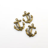 10PCS Anchor Charms,Antique Bronze Tone-RS140