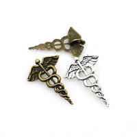 20PCS Double Snake Scepter Charms,2 Colors Available-RS362