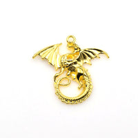 3PCS Big Dragon Charms,Gold Color-RS262