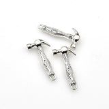 10PCS Hammer Charms,Antique Silver Tone Double Sided-RS765