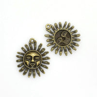 8PCS Sun Face Charms,2 Colors Available-RS500