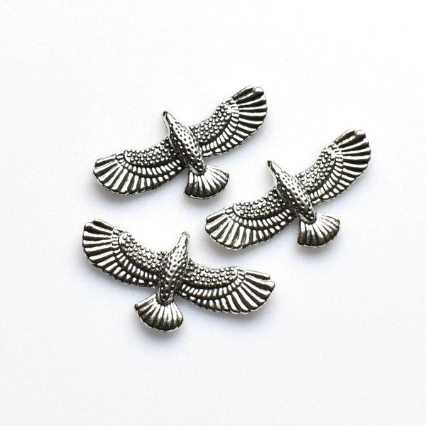 10PCS Winged Eagles,Antique Silver Tone(No Holes)-RS537