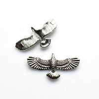 10PCS Winged Eagles,Antique Silver Tone(No Holes)-RS537