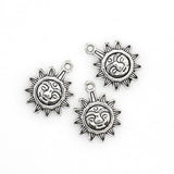 20PCS Sun Face Charms,Antique Silver Tone-RS502