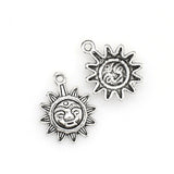 20PCS Sun Face Charms,Antique Silver Tone-RS502