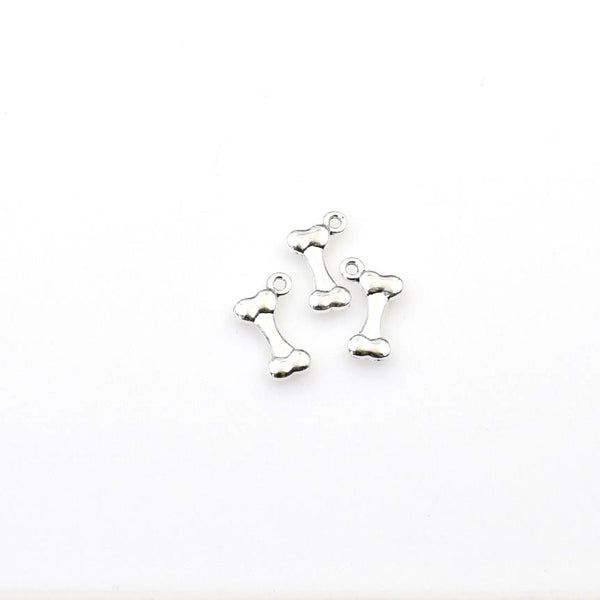 40PCS Dog Bone Charms,Antique Silver Tone-RS678