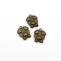 12PCS Pig Charms,Antique Bronze Tone-RS951