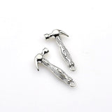 10PCS Hammer Charms,Antique Silver Tone Double Sided-RS765