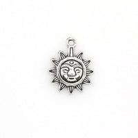 20PCS Sun Face Charms,Antique Silver Tone-RS502