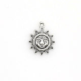 20PCS Sun Face Charms,Antique Silver Tone-RS502