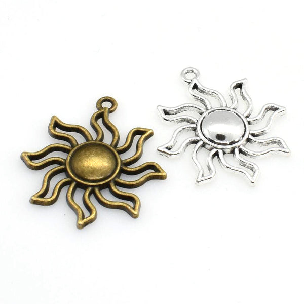 8PCS Big Sun Charms,2 Colors Available-RS499