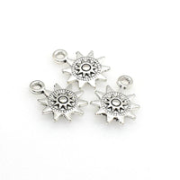 30PCS Sun Charms,Antique Silver Tone Double Sided-RS809