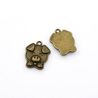 12PCS Pig Charms,Antique Bronze Tone-RS951