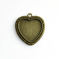 5PCS 25mm Heart Cabochon Base Settings,2 Colors Available-B2256