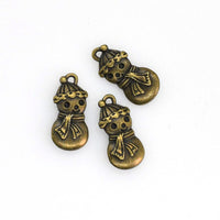 10PCS Cute Snowman Charms,Antique Bronze Tone Double Sided-RS937