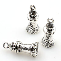 15PCS Lighthouse Charms,Antique Silver Tone 3D-RS813