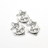 6PCS Big Anchor Charms,Antique Silver Tone-RS526