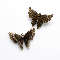 4PCS Butterfly Charms with a Diamond,Three Pairs of Wings 4 Colors Available-RS1097