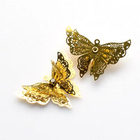 4PCS Butterfly Charms with a Diamond,Three Pairs of Wings 4 Colors Available-RS1097