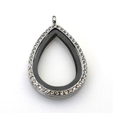 1PCS Drop Floating locket Pendant With Diamonds 2 Colors Available-TS0022