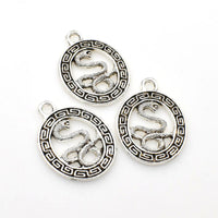 8PCS Snake Tags,Antique Silver Tone-RS662