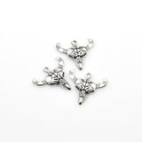 15PCS Bull Head Charms,Antique Silver Tone-RS119