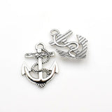 6PCS Big Anchor Charms,Antique Silver Tone-RS526