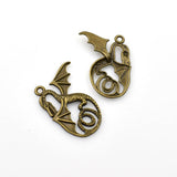 8PCS Dragon Charms,2 Colors Available-RS335