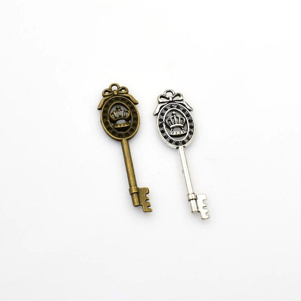 8PCS Crown Key Charms,2 Colors Available-RS279