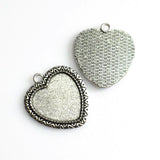 5PCS 25mm Heart Cabochon Base Settings,2 Colors Available-B2256