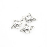 30PCS Saturn Charms,Face Pendants Antique Silver Tone-RS860