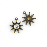 6PCS Sun Charms With A Diamond,3 Colors Available-RS1018