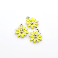 6PCS Enamel Sun Flower Charms-RS1118