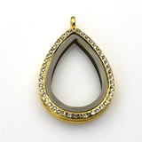 1PCS Drop Floating locket Pendant With Diamonds 2 Colors Available-TS0022