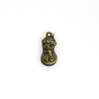 10PCS Cute Snowman Charms,Antique Bronze Tone Double Sided-RS937