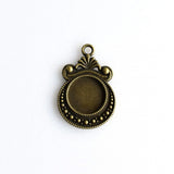 10PCS 12mm Round Cabochon Base Settings,2 Colors Available-B2115