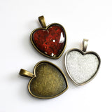 5PCS 25mm Heart Cabochon Base Settings,2 Colors Available-B2102