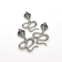 6PCS Detailed Cobra Charms,Antique Silver Tone-RS1248