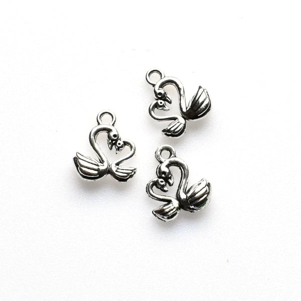 25PCS Love Swan Charms,Antique Silver Tone-RS867