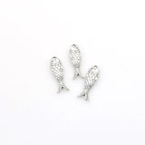 25PCS Fish Charms,Antique Silver Tone Double Sided-RS348