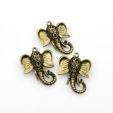 3PCS Elephant Head Charms,Antique Bronze Tone-RS650