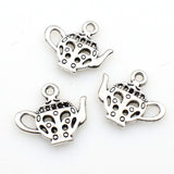 30PCS Teapot Charms,Antique Silver Tone Double Sided-RS422