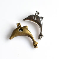 2PCS Dolphin Cage Pendants,2 Colors Available-TS087