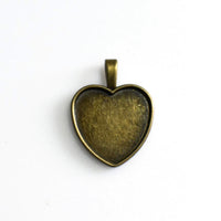 5PCS 25mm Heart Cabochon Base Settings,2 Colors Available-B2102