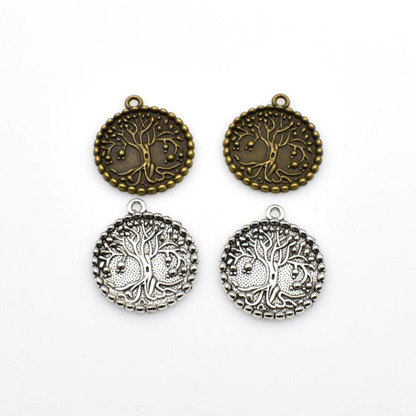 8PCS Round Tree Charms,2 Colors Available-RS996